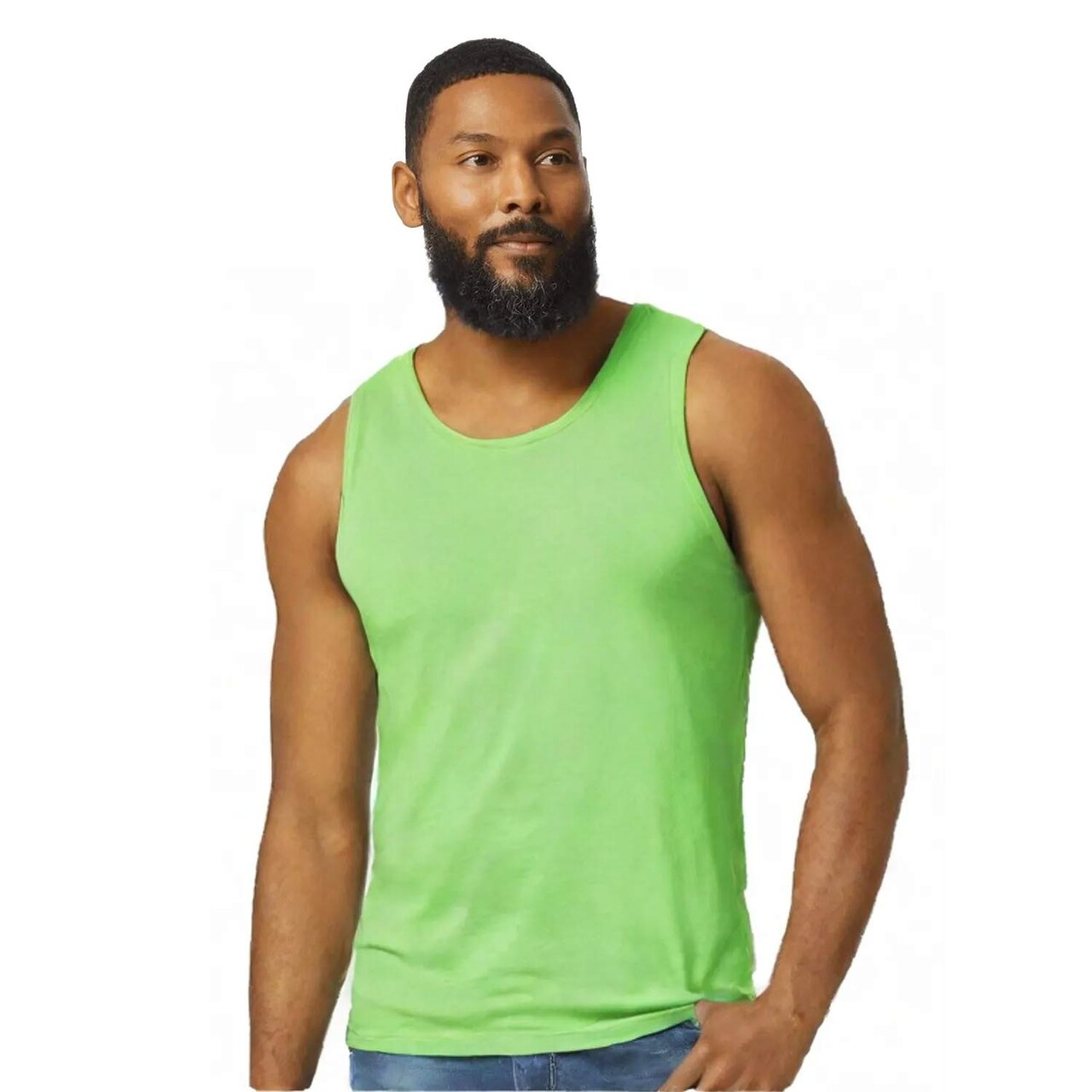 Gildan Heavy Cotton Unisex Crew Neck Tank Top for Ready Print & Casual Cotton Sleeveless Shirt